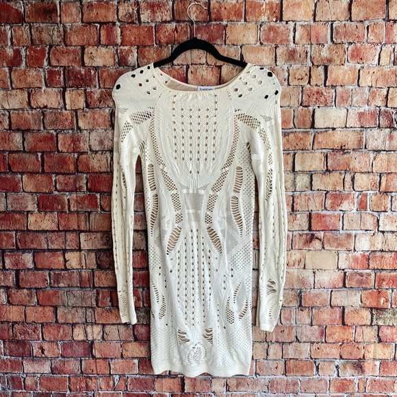 bebe Dresses & Skirts - Bebe cream tight mini dress size M/L